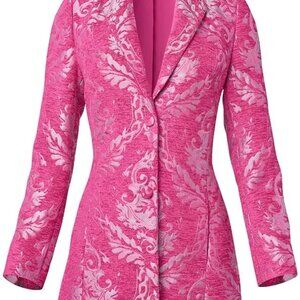 VENUS Hot Pink Brocade Blazer with Silver Details